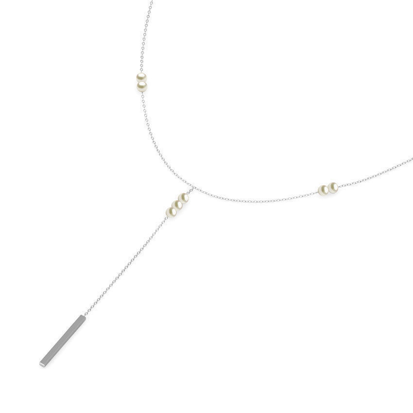 Pearl Linear Necklace 3D print model_1
