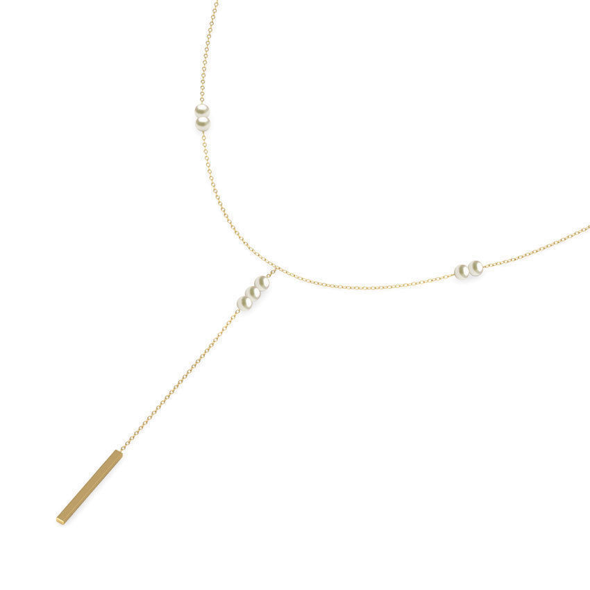 Pearl Linear Necklace 3D print model_2
