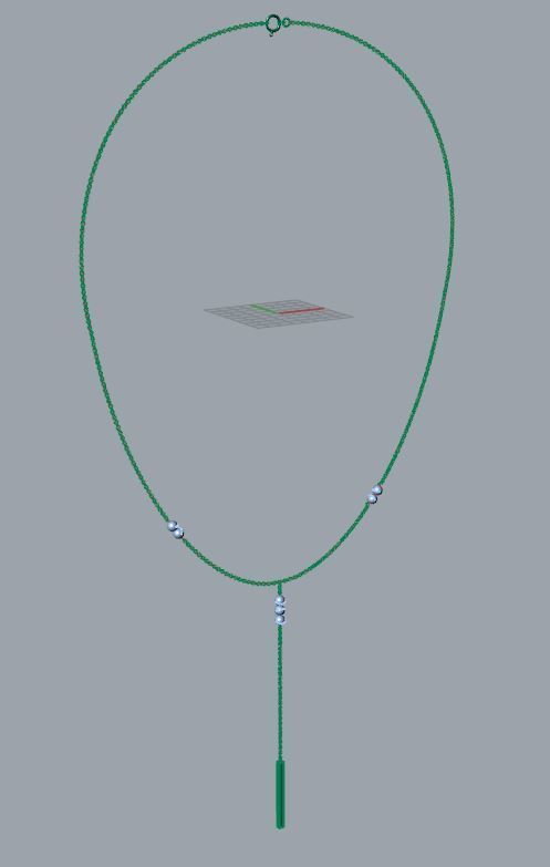 Pearl Linear Necklace 3D print model_7