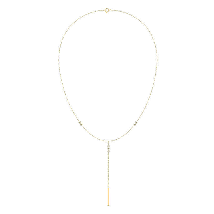 Pearl Linear Necklace 3D print model_4