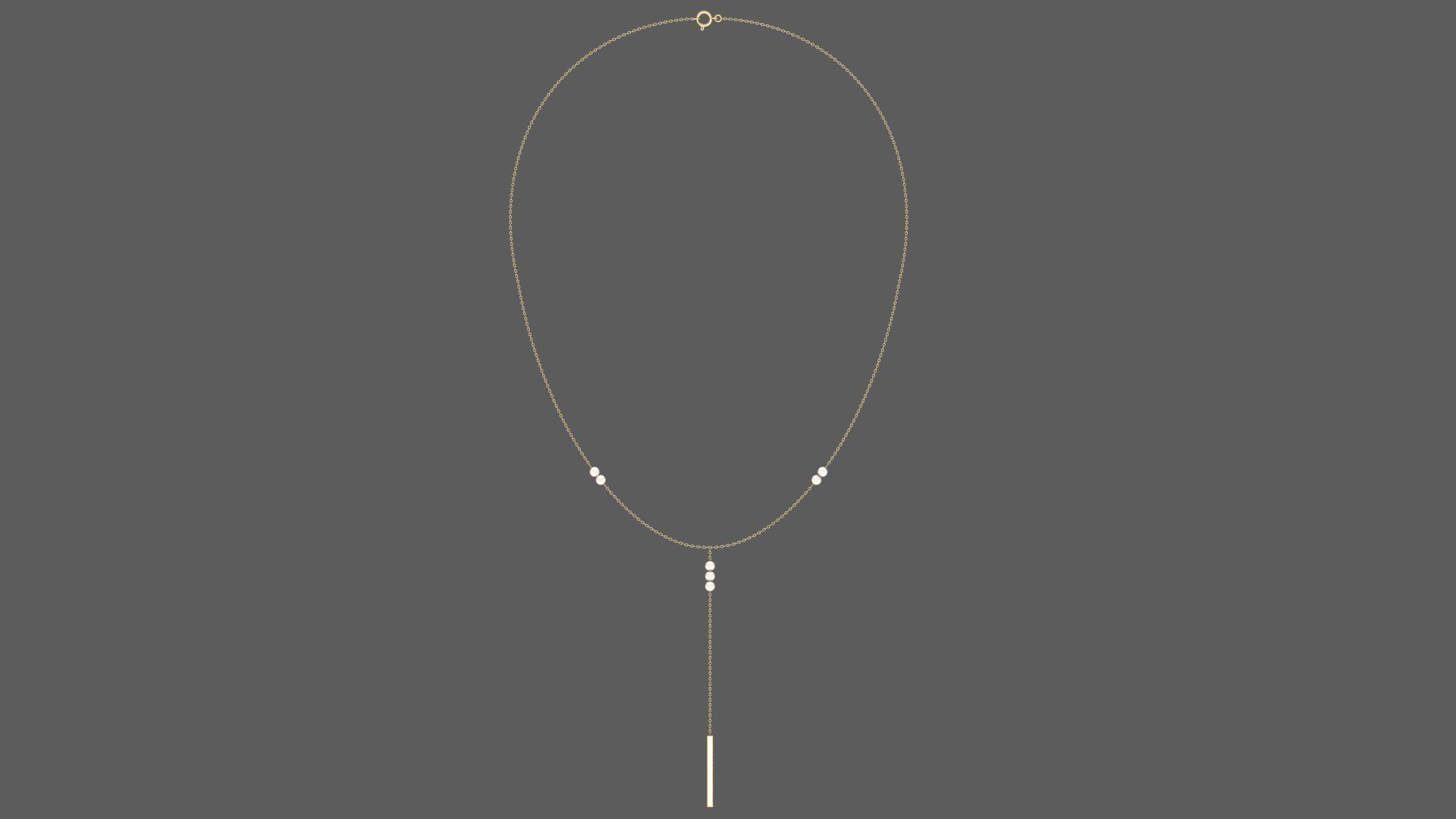 Pearl Linear Necklace 3D print model_9