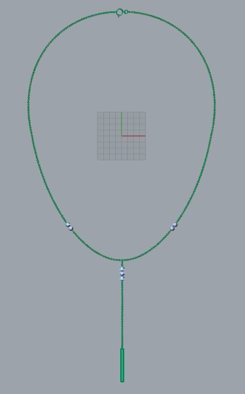 Pearl Linear Necklace 3D print model_6