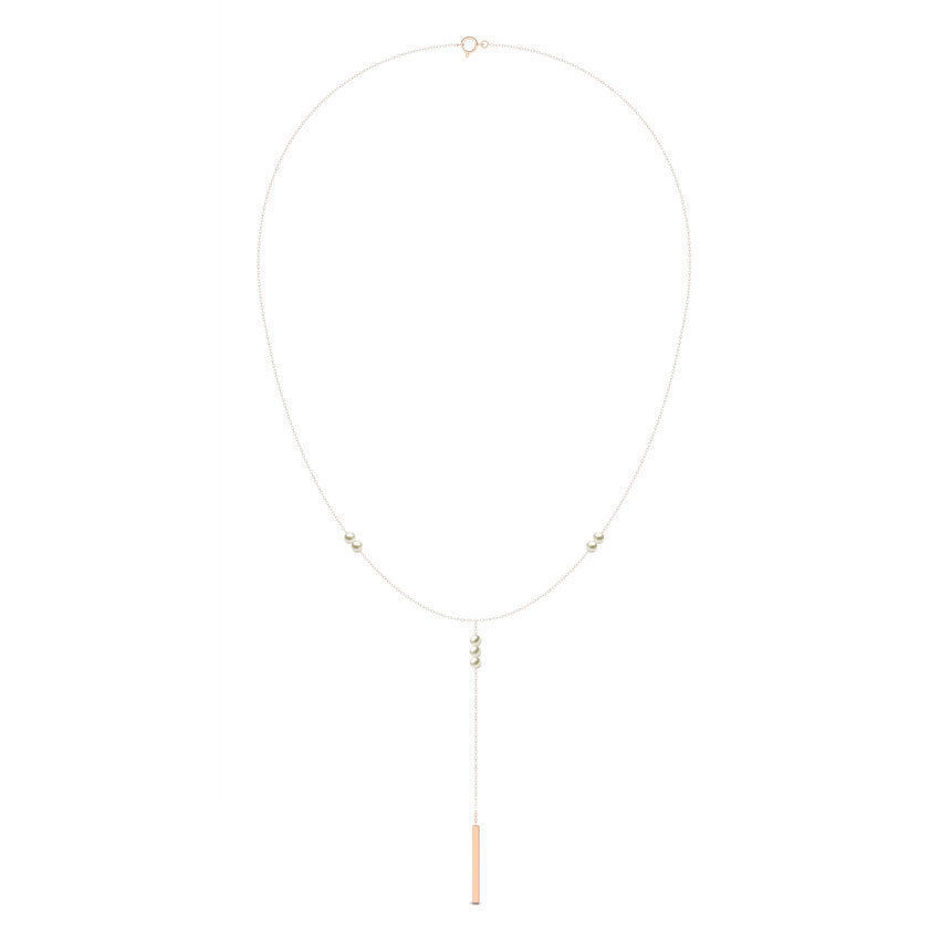 Pearl Linear Necklace 3D print model_3