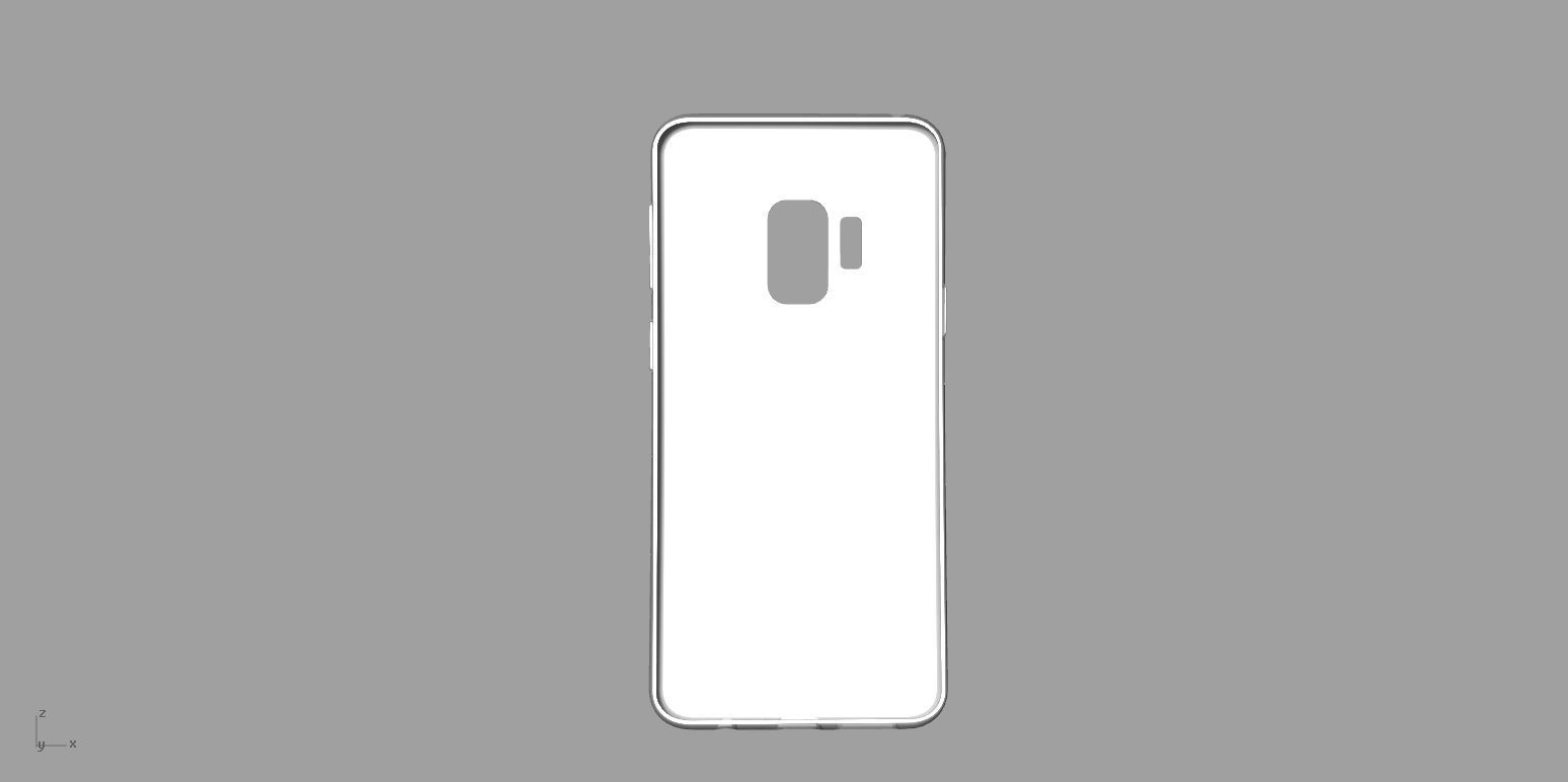 Samsung Galaxy S9 white rubber case 3D model_7