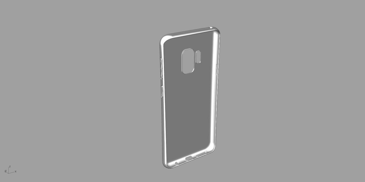 Samsung Galaxy S9 white rubber case 3D model_3