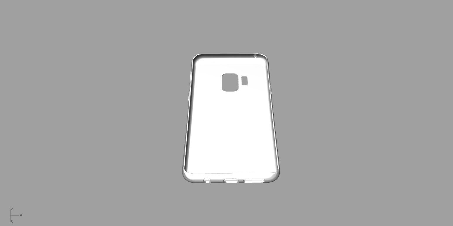 Samsung Galaxy S9 white rubber case 3D model_4