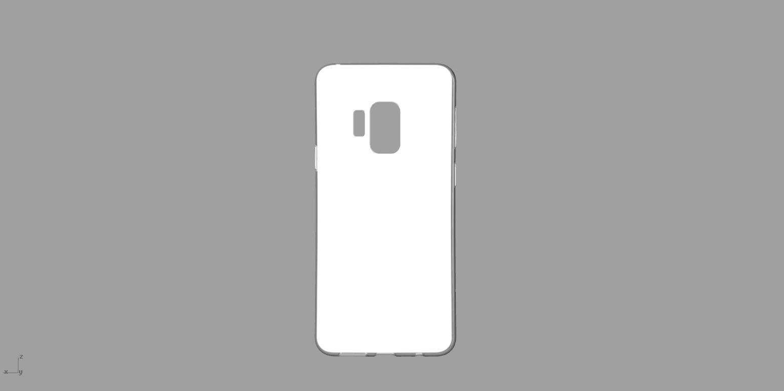 Samsung Galaxy S9 white rubber case 3D model_5