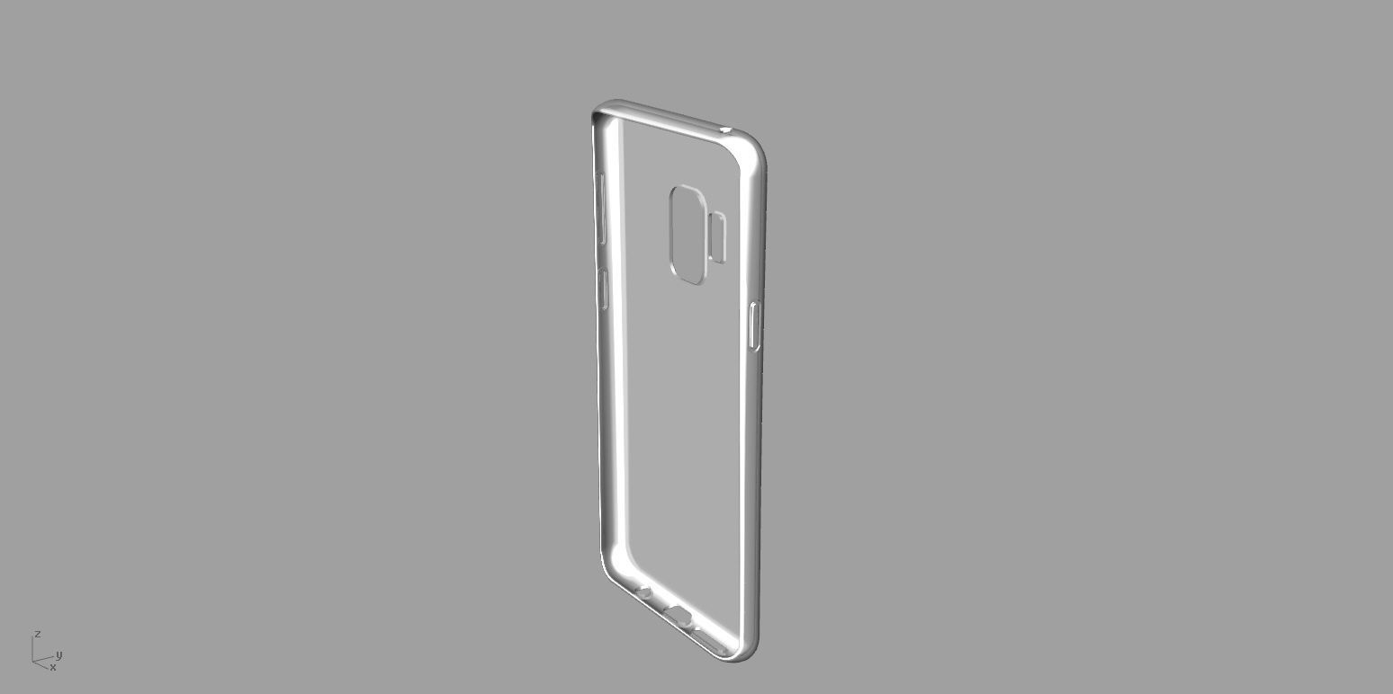 Samsung Galaxy S9 white rubber case 3D model_1