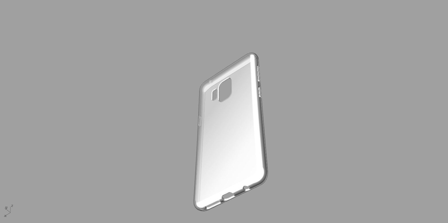Samsung Galaxy S9 white rubber case 3D model_6