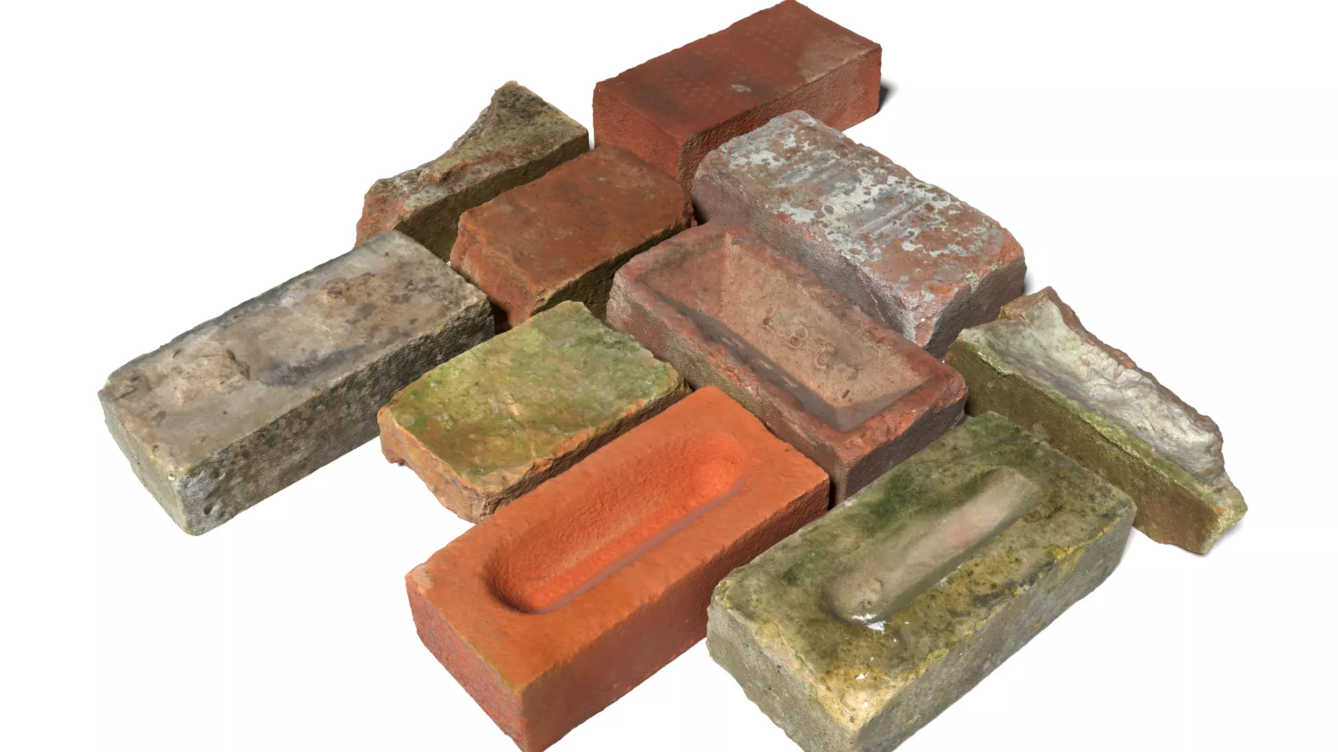 Ultra Realistic Old Brick Scan Pack 8k HD 3D model_0