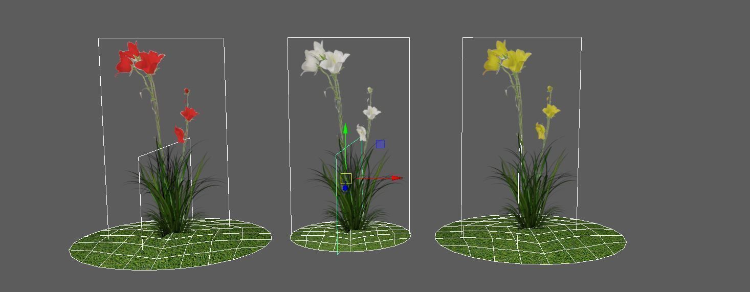 Low Poly Flower Alpha model Low-poly 3D model_1