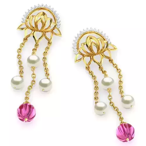 Rambha Drop Earrings 3D print model