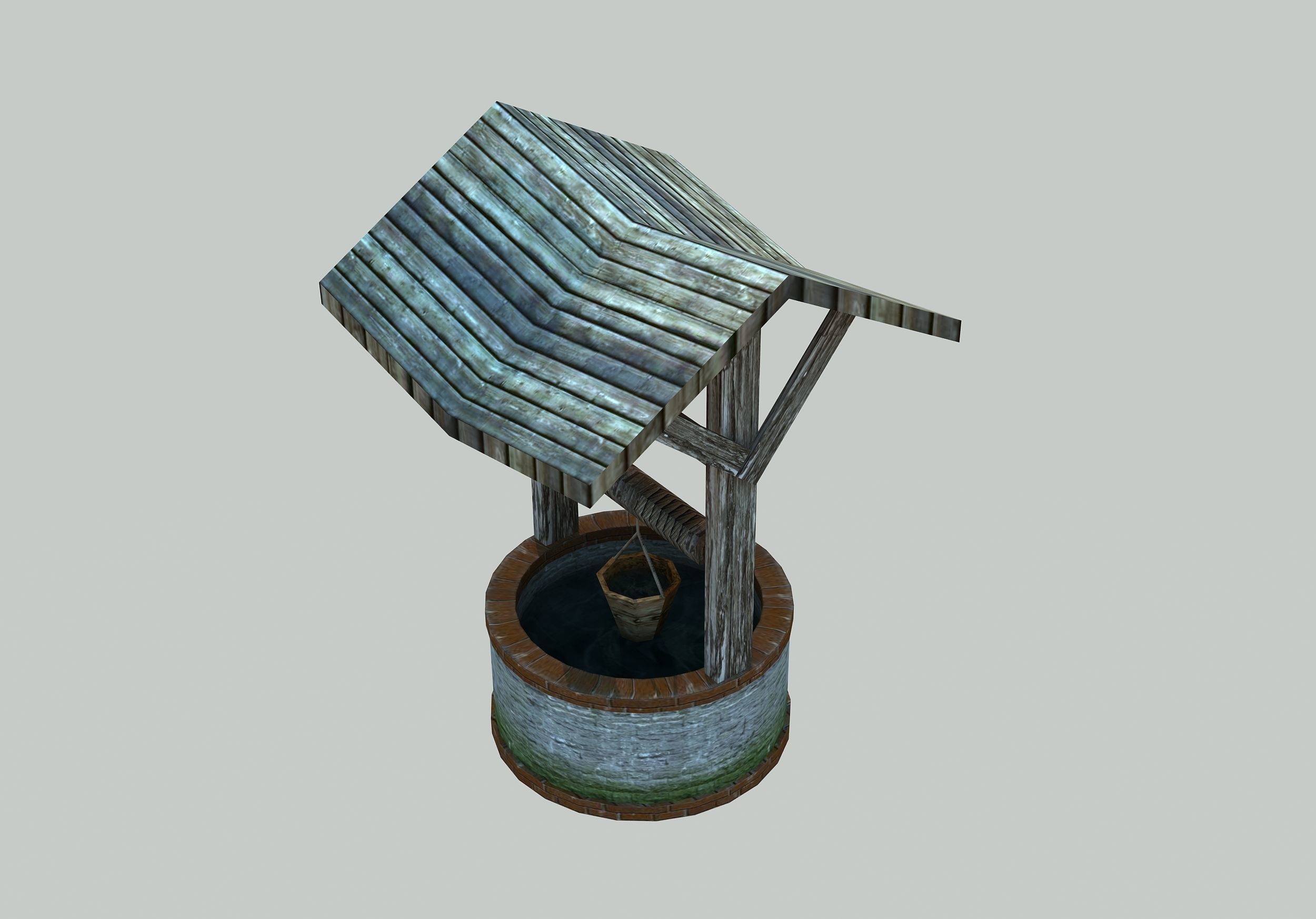 Water Well - Low poly Low-poly 3D model_2