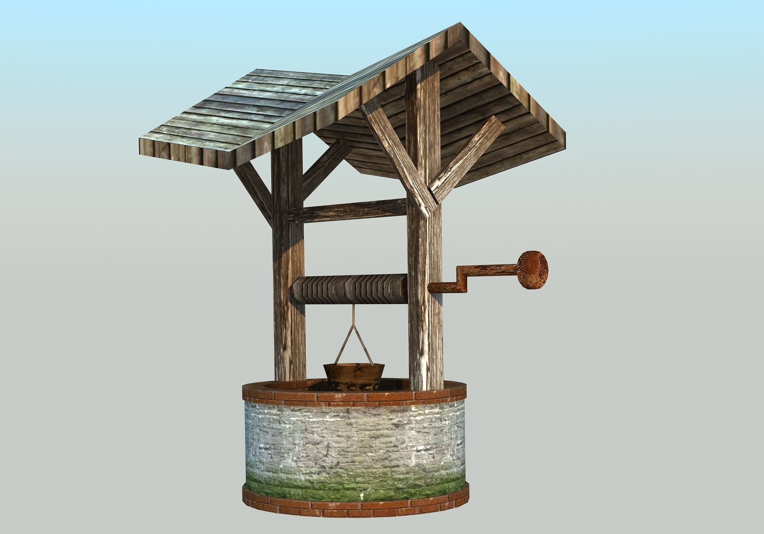 Water Well - Low poly Low-poly 3D model_4