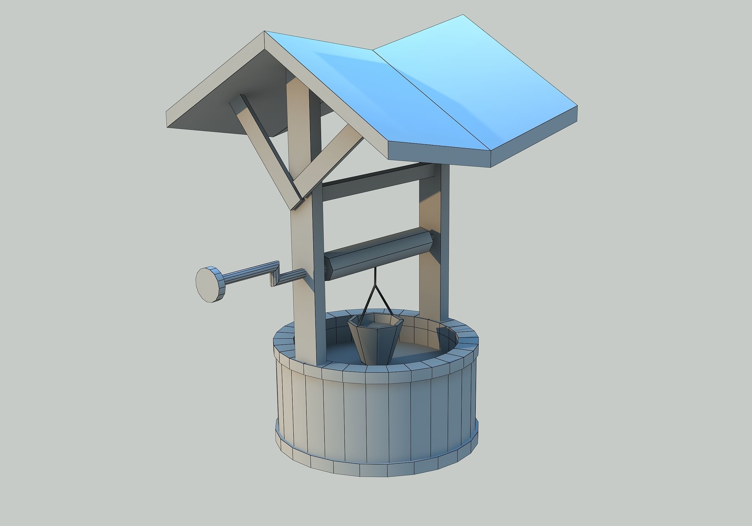 Water Well - Low poly Low-poly 3D model_1