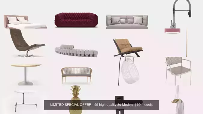 LIMITED SPECIAL OFFER - 99 high quality 3d Models  3D Model Collection