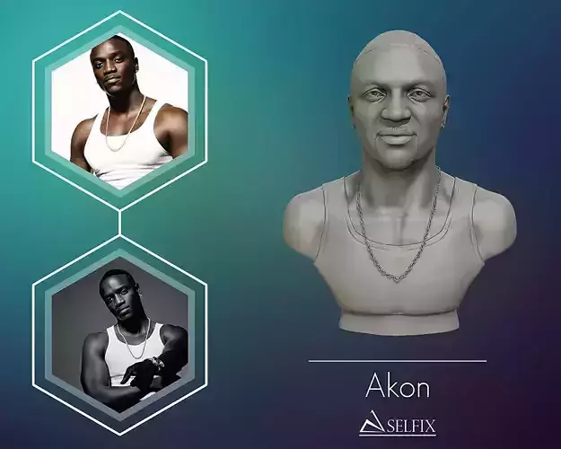Akon 3D Bust Sculpture  3D print model