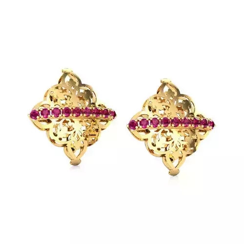 Sheesh Ornate Stud Earrings