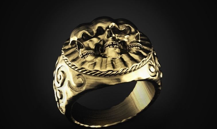 3 Skull ring Free 3D print model_2