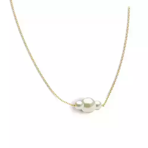 Tri Pearl Necklace 