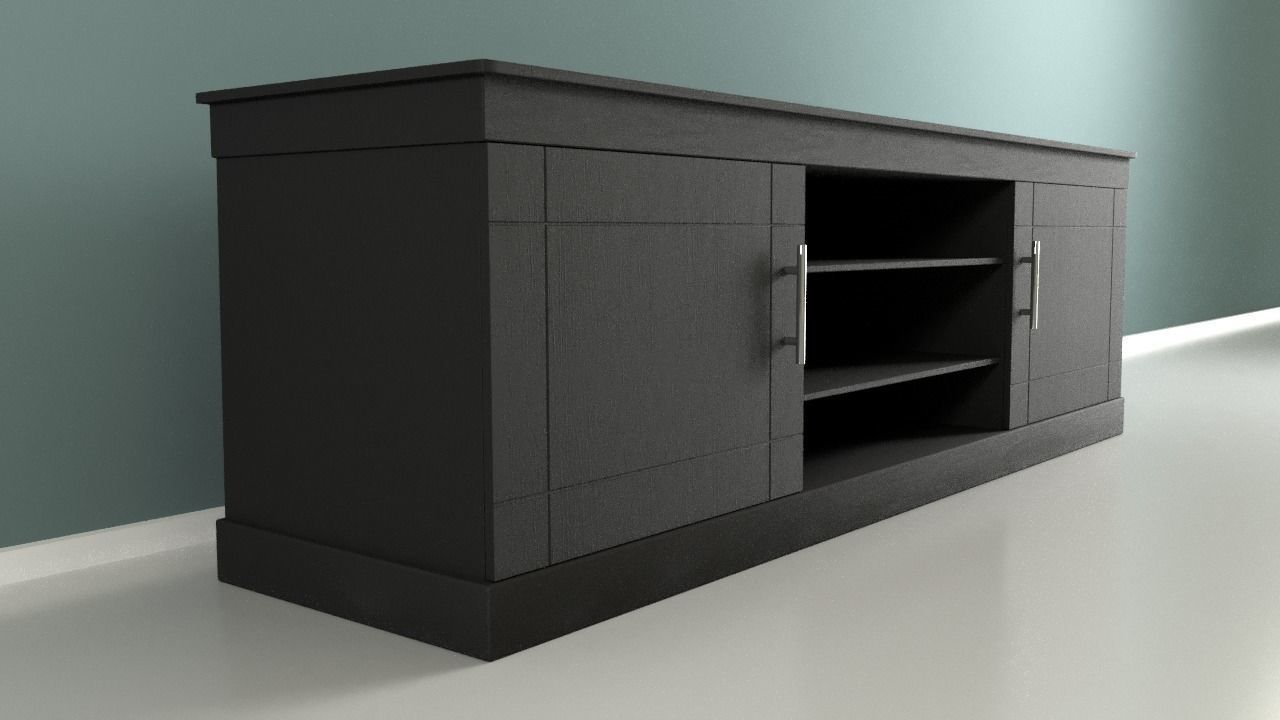 Television Unit Free low-poly 3D model_1