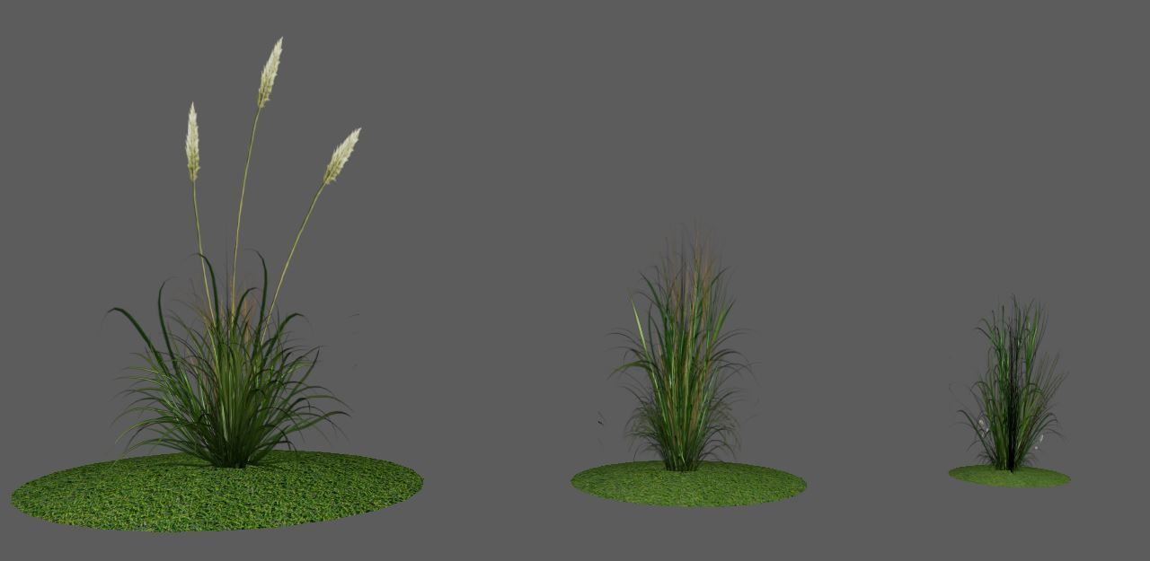 Low Poly Alpha Grass Pack Vol 01 Low-poly 3D model_1