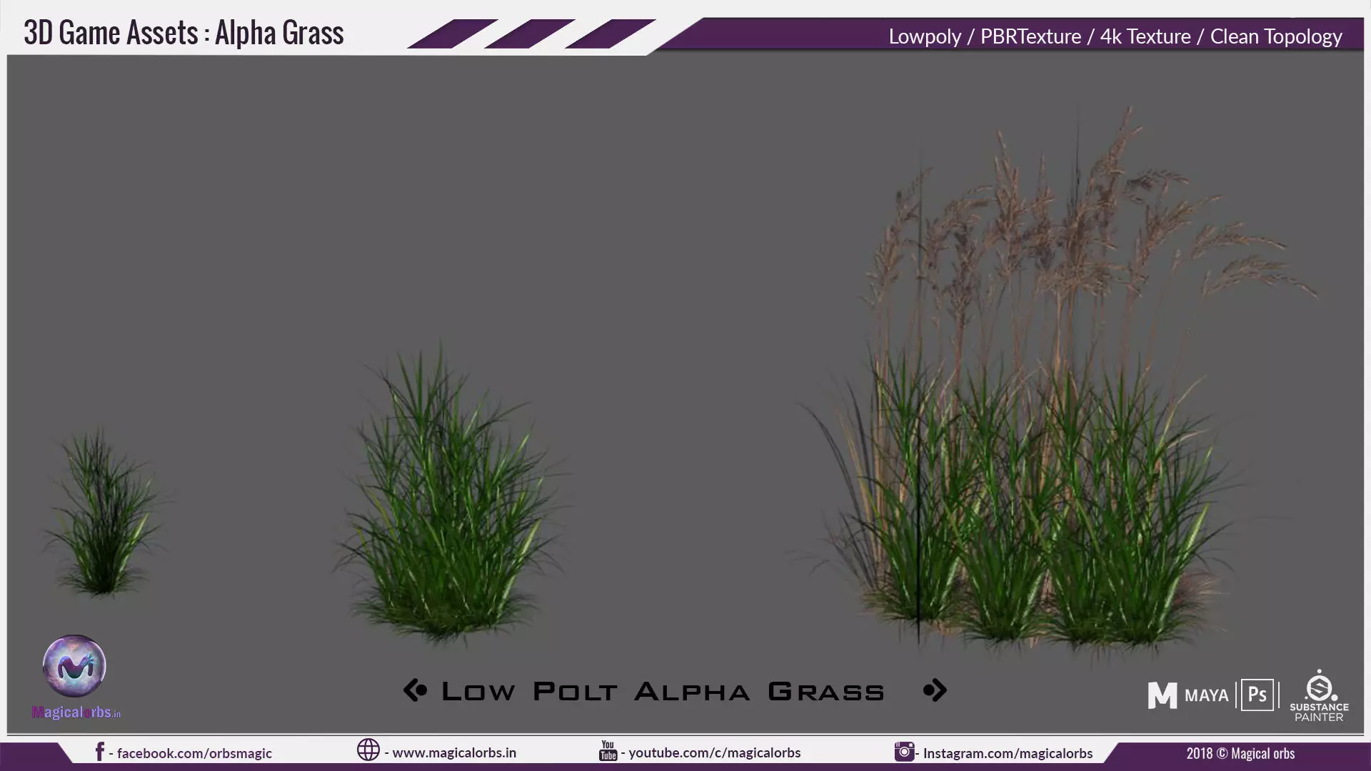 Low Poly Alpha Grass Pack Vol 02 Low-poly 3D model_0