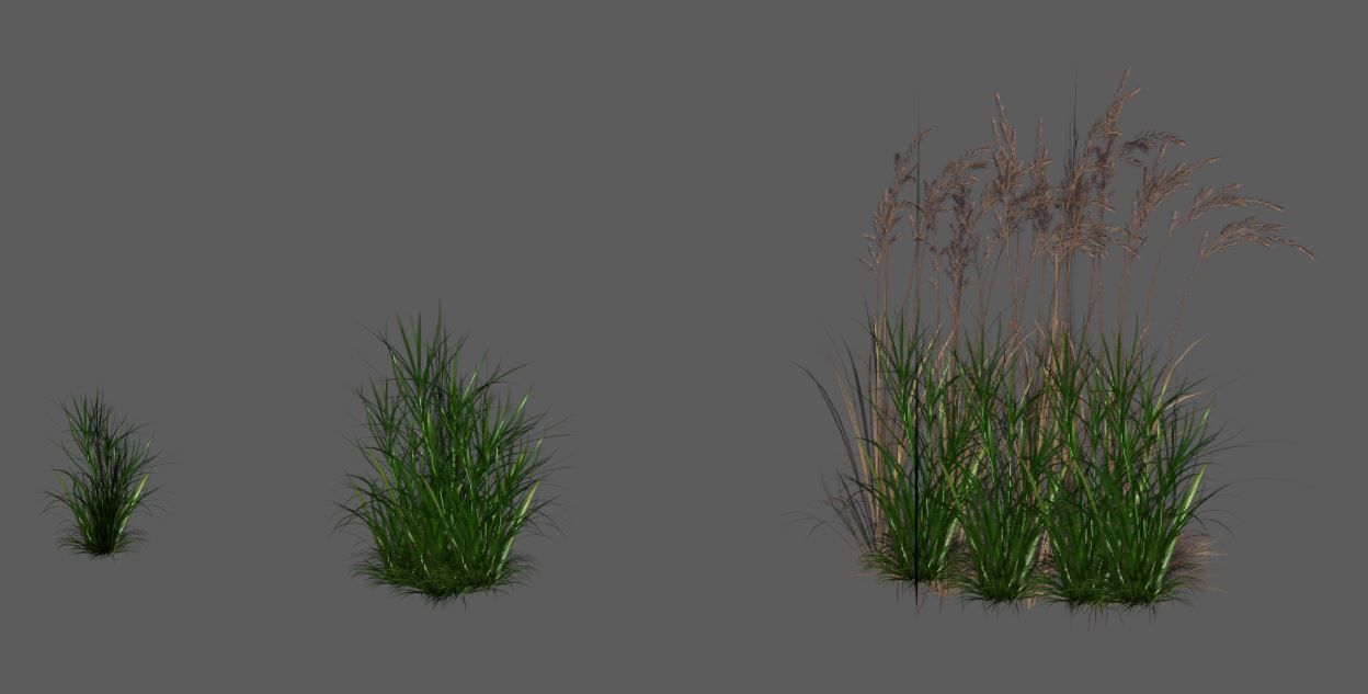 Low Poly Alpha Grass Pack Vol 02 Low-poly 3D model_1
