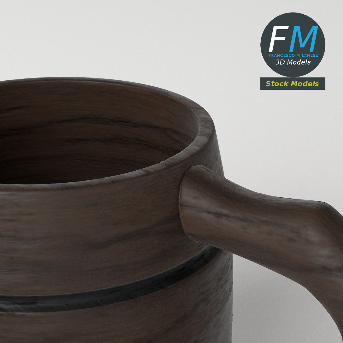 Wooden mug 3D model_5