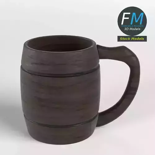 Wooden mug 3D model