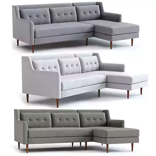 West Elm Crosby 2-Piece Sectional 3D model