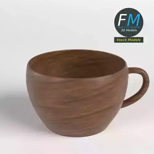 Wooden cup 3D model