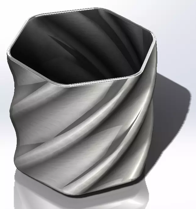 Helix Pot 3D print model_0