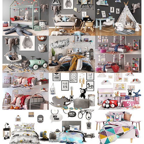 Children sets collection 3D model