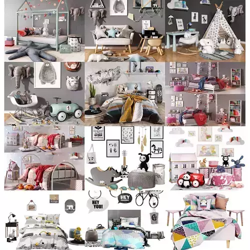 Children sets collection 3D model