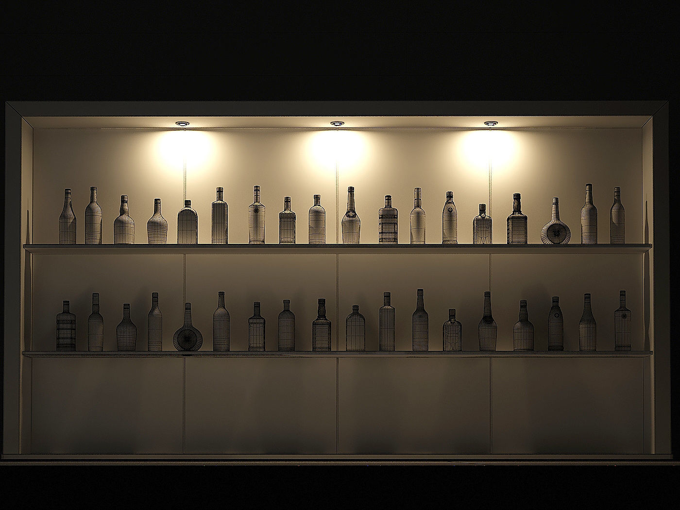 alcohol bottles collection 3D model_2