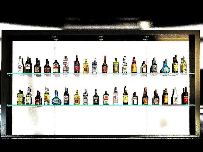 alcohol bottles collection 3D model