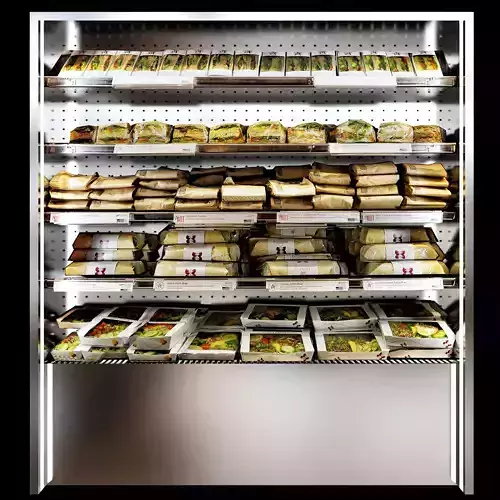 Shelves sandwiches and packed lunches
