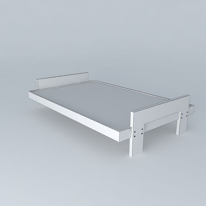 Cot in plywood 3D model_4
