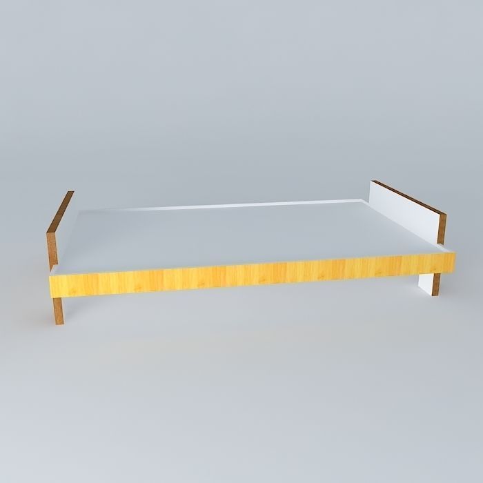 Cot in plywood 3D model_2