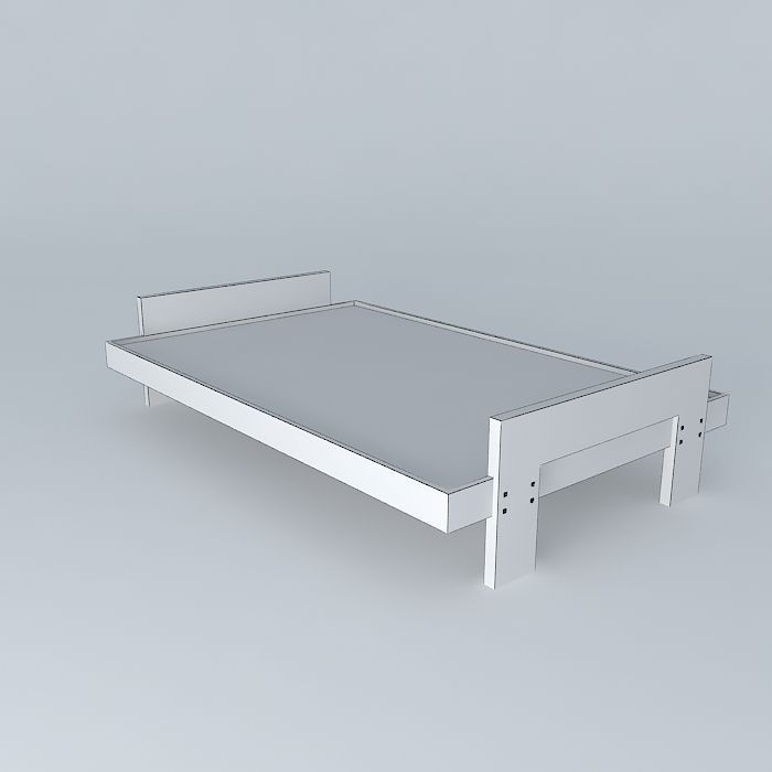 Cot in plywood 3D model_3