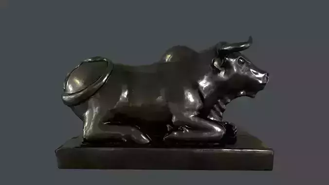 Cow Statue Low Poly