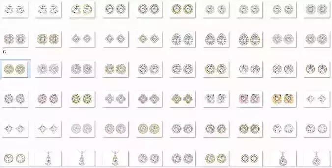 19 solitaire pendant earrings set 3dm stl details bulk  3D print model