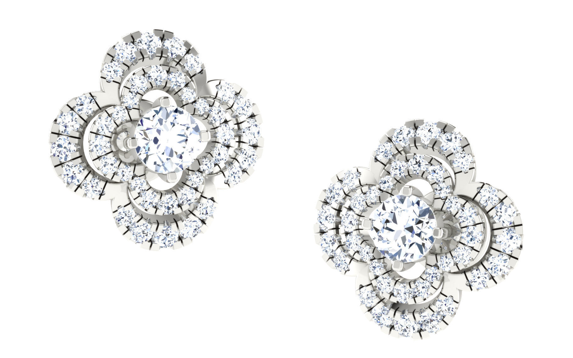 19 solitaire pendant earrings set 3dm stl details bulk 3D print model_16