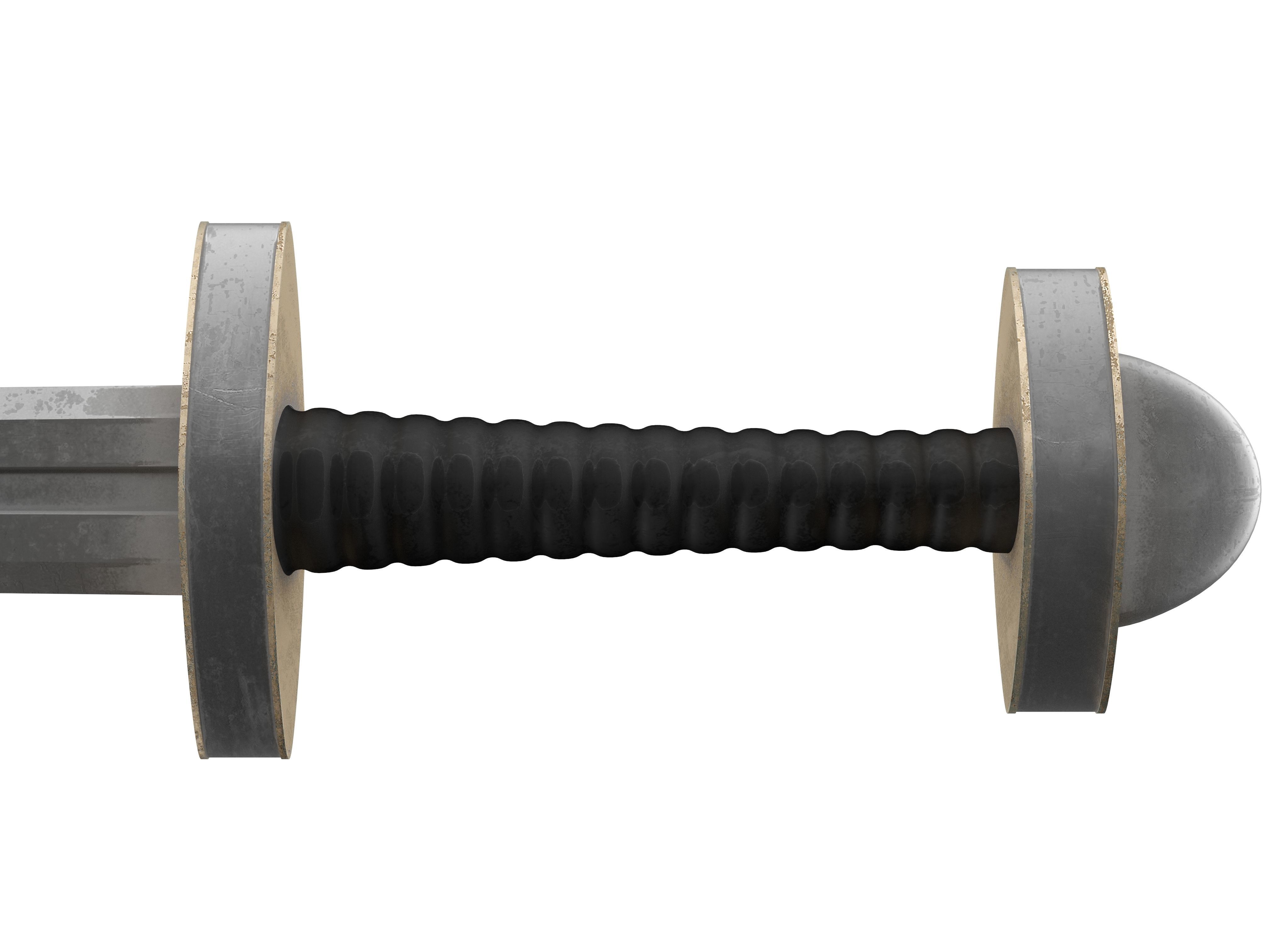 Viking sword Low-poly 3D model_1