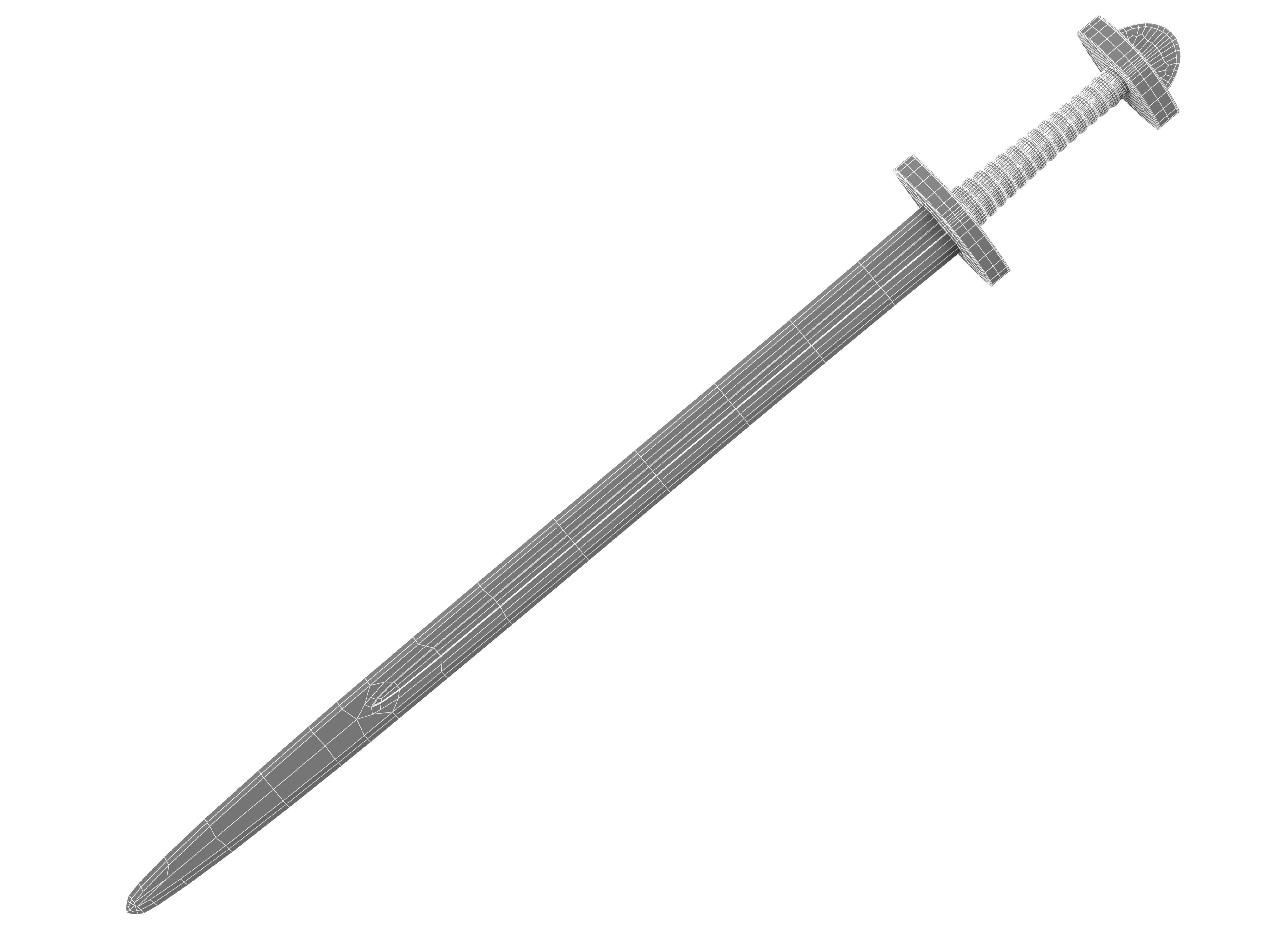 Viking sword Low-poly 3D model_5