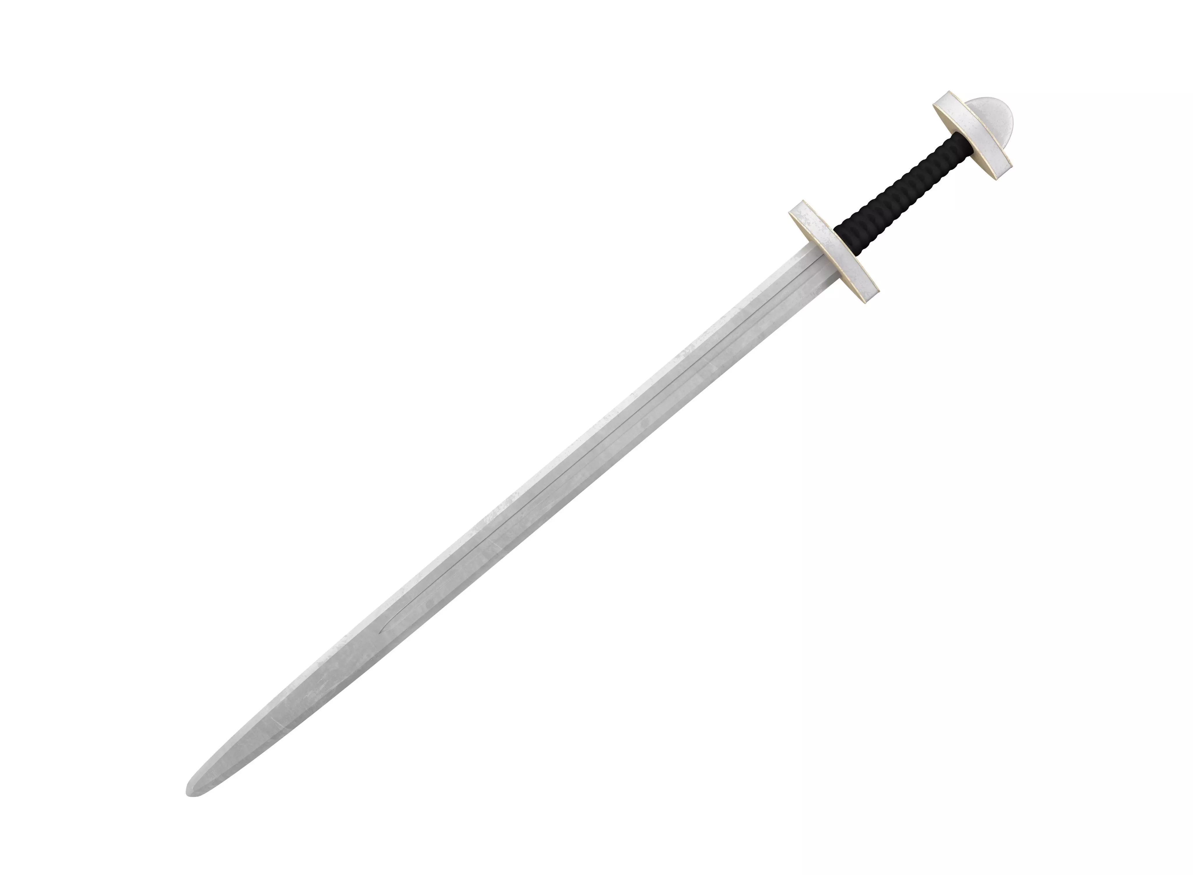 Viking sword Low-poly 3D model_0
