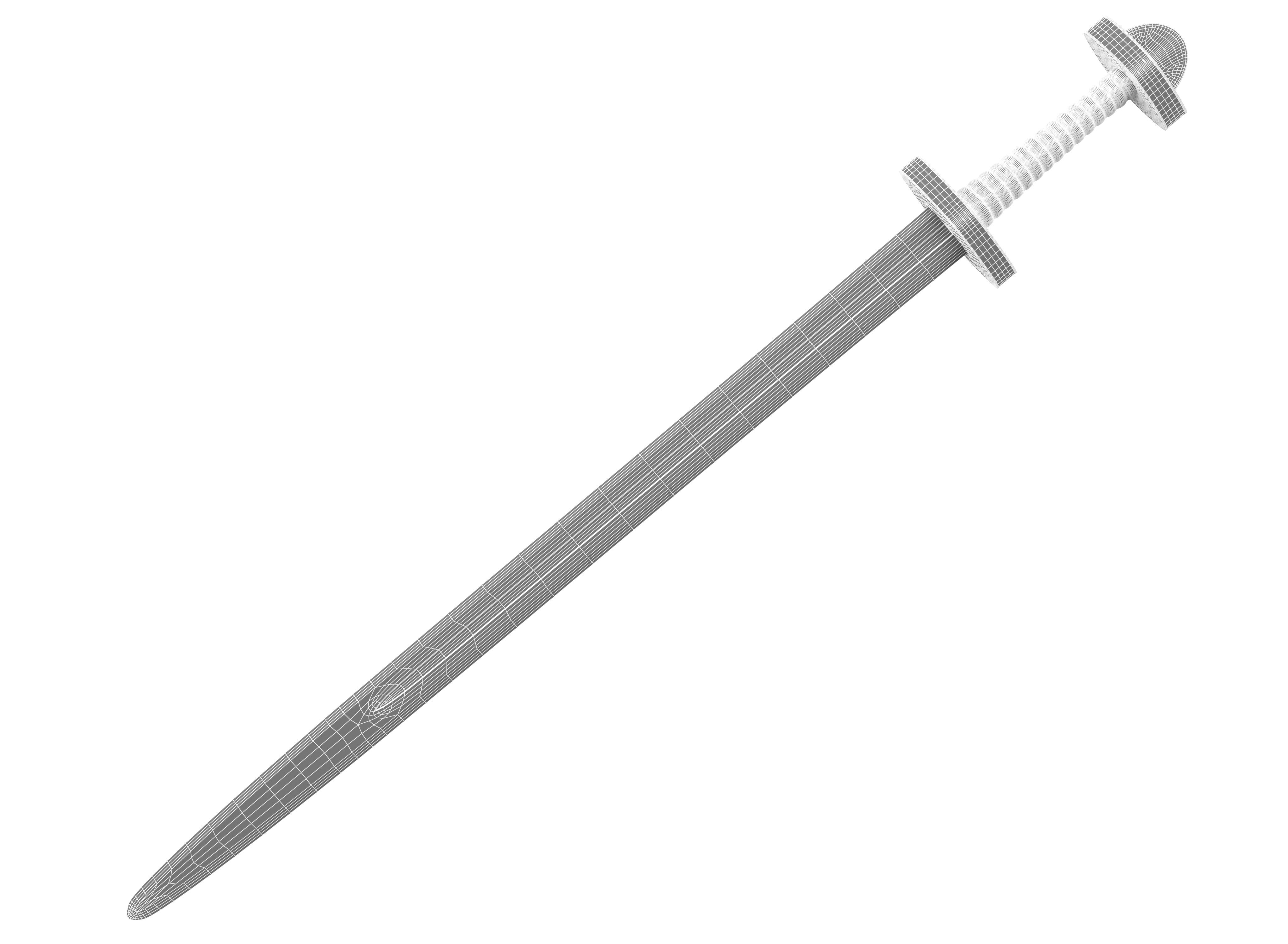 Viking sword Low-poly 3D model_6