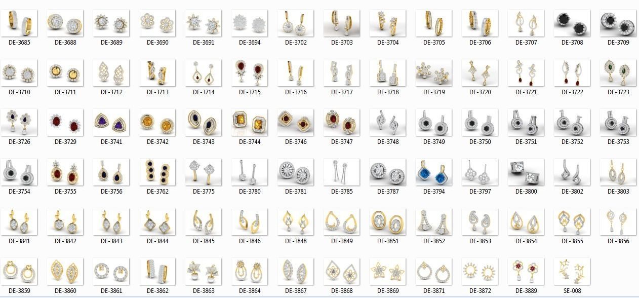 700 earrings 3dm cad render details bulk collection 3D print model_6