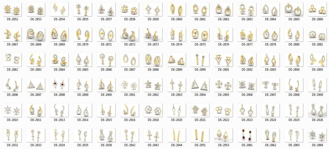 700 earrings 3dm cad render details bulk collection 3D print model_3